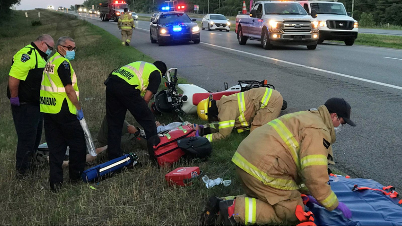 Un motocycliste blessé dans une embardée sur l'autoroute 40