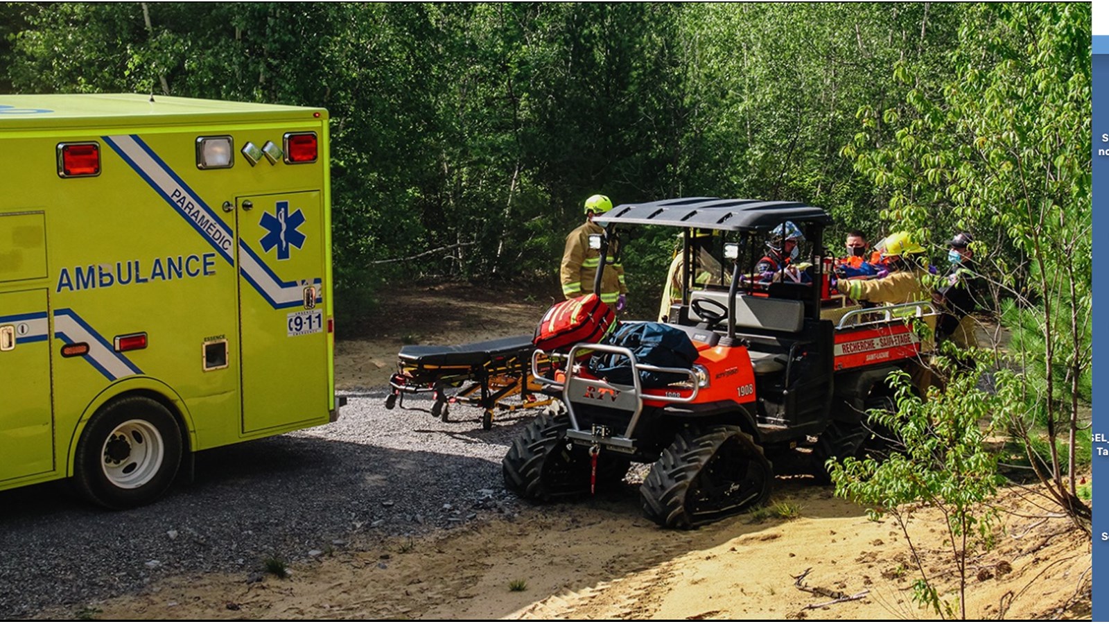 Sauvetage d'une cavalière blessée au parc-nature Les Forestiers