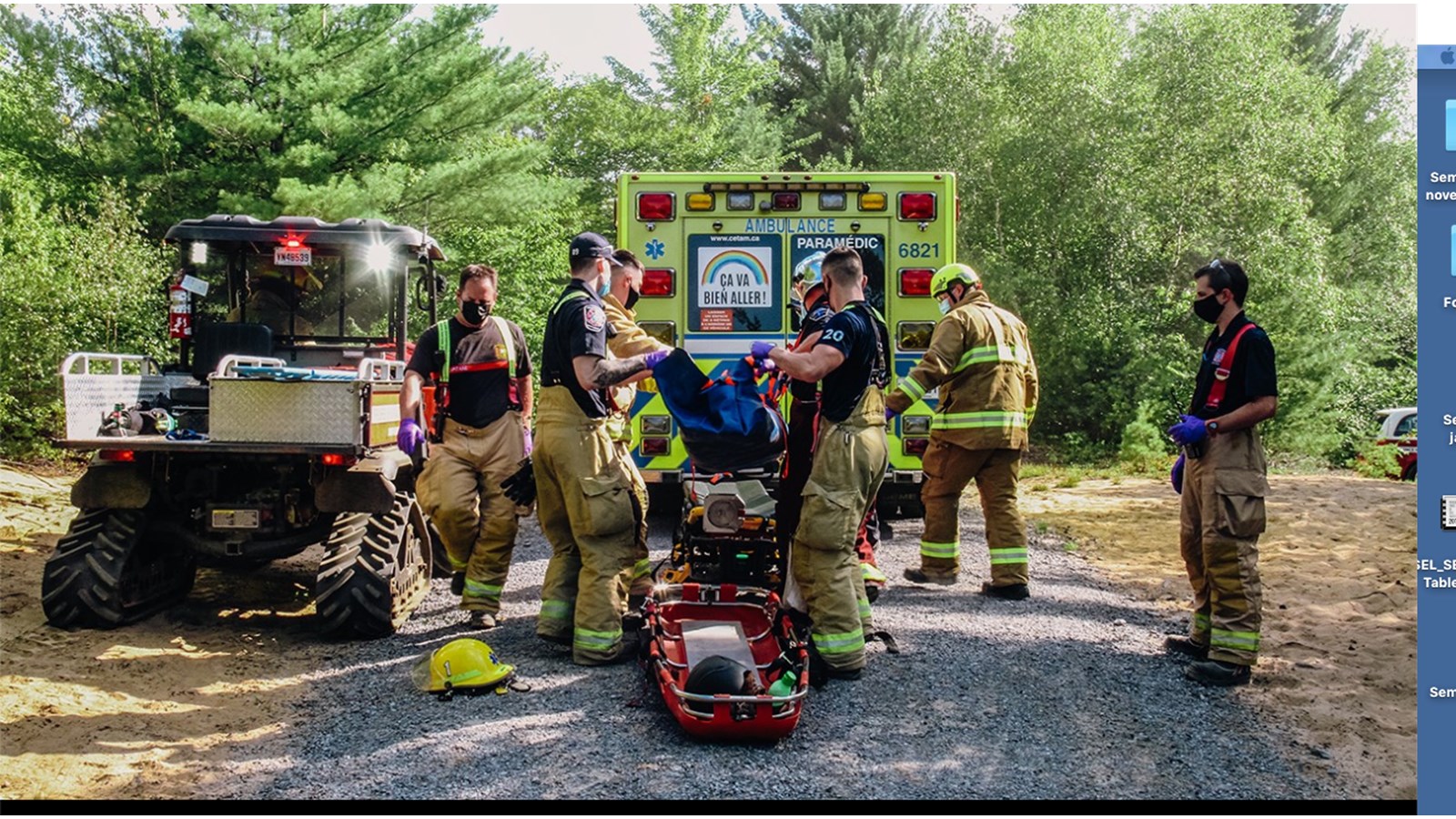 Sauvetage d'une cavalière blessée au parc-nature Les Forestiers
