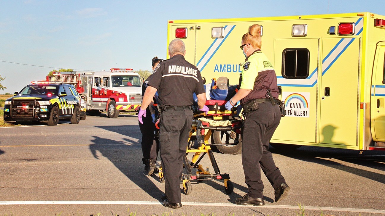 Collision à Saint-Clet: un homme est transporté à l'hôpital