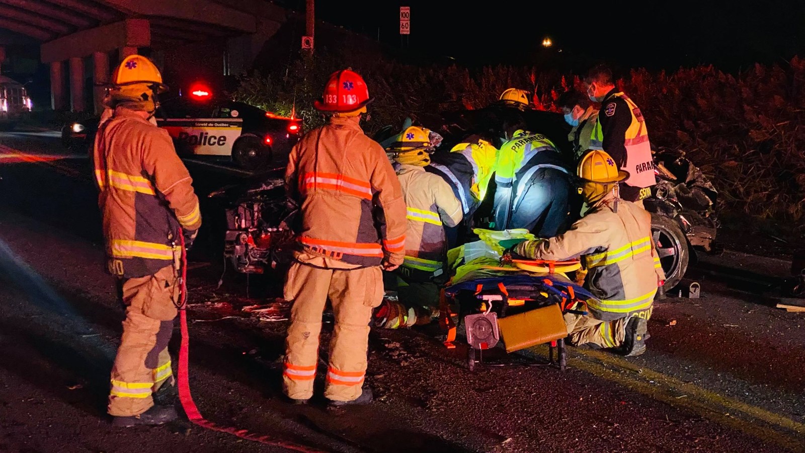 Embardée sur l'autoroute 30: une voiture termine sa course sur la route Harwood