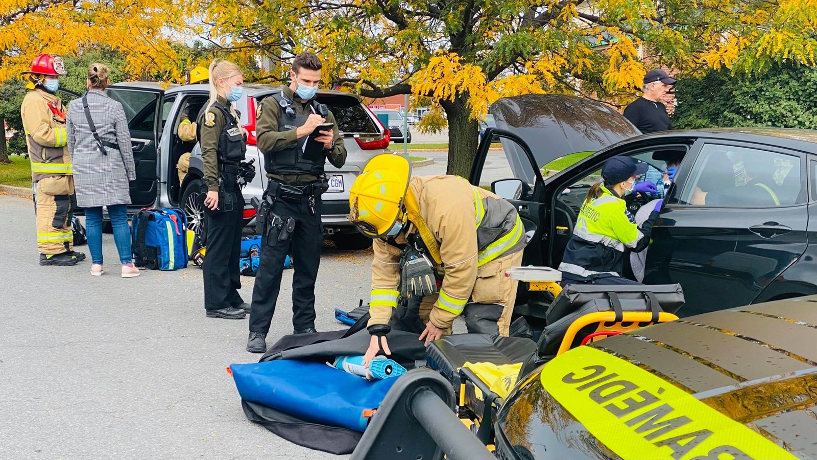 La première collision est survenue près du 50 Cité-des-Jeunes à Vaudreuil-Dorion