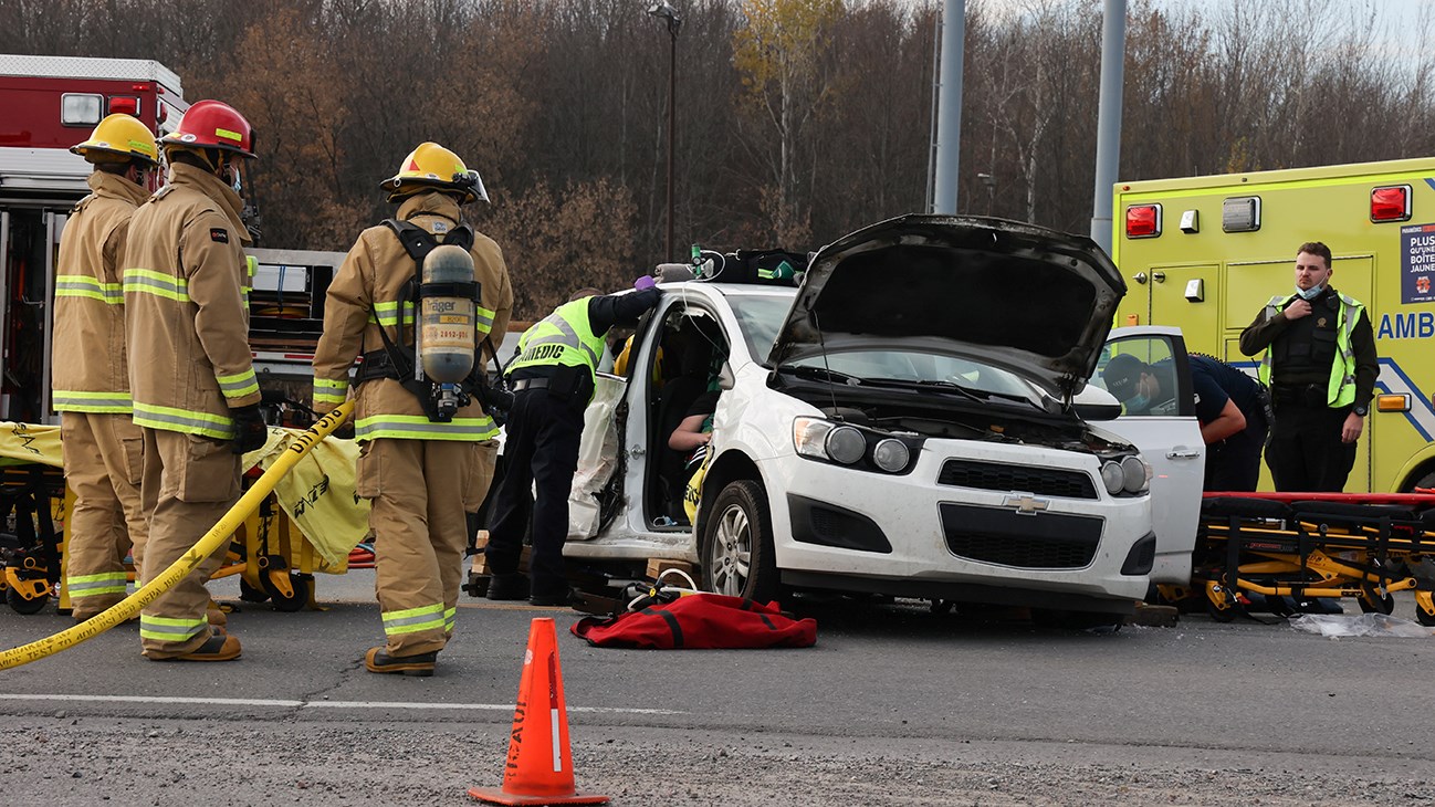 Une collision entre trois véhicules fait trois blessés sur la route 201 à Rigaud
