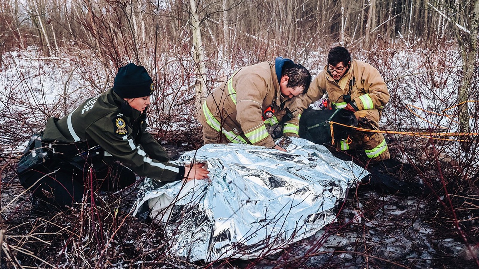 Épuisant sauvetage équestre en cours à Sainte-Justine-de-Newton