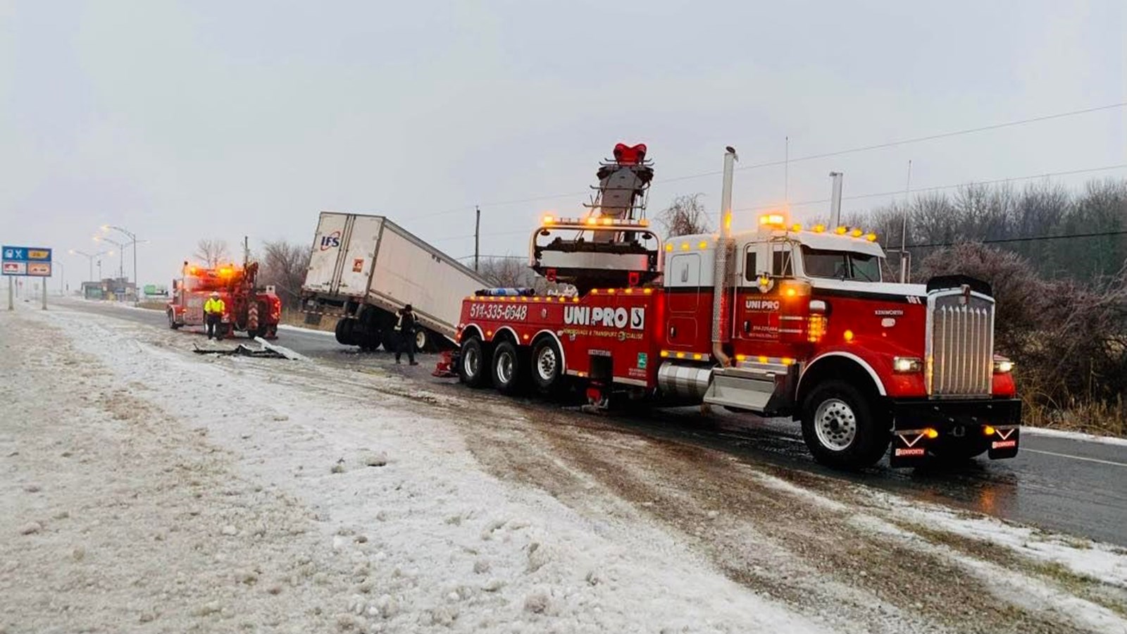 Mise en portefeuille d’un poids lourd sur l’autoroute 20 ce matin