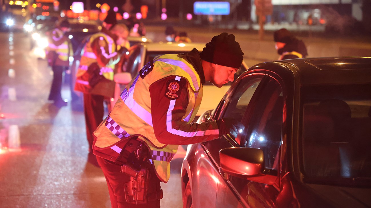 Un barrage routier avait lieu cette nuit sur l’autoroute 20