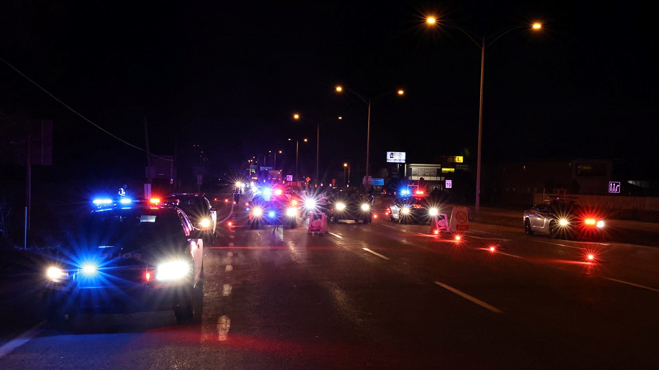 Un barrage routier avait lieu cette nuit sur l’autoroute 20