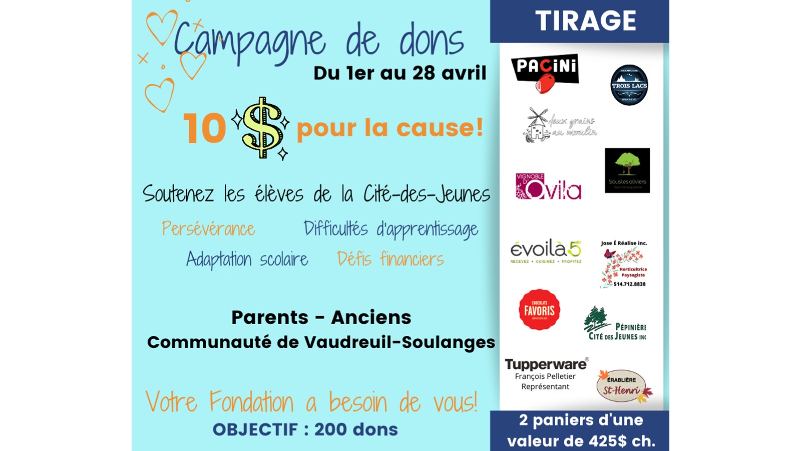 La Fondation de la Cité-des-Jeunes lance la campagne: 10$ pour la cause