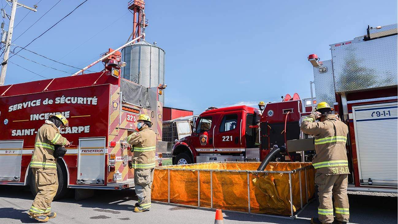 Intervention des pompiers de Saint-Polycarpe