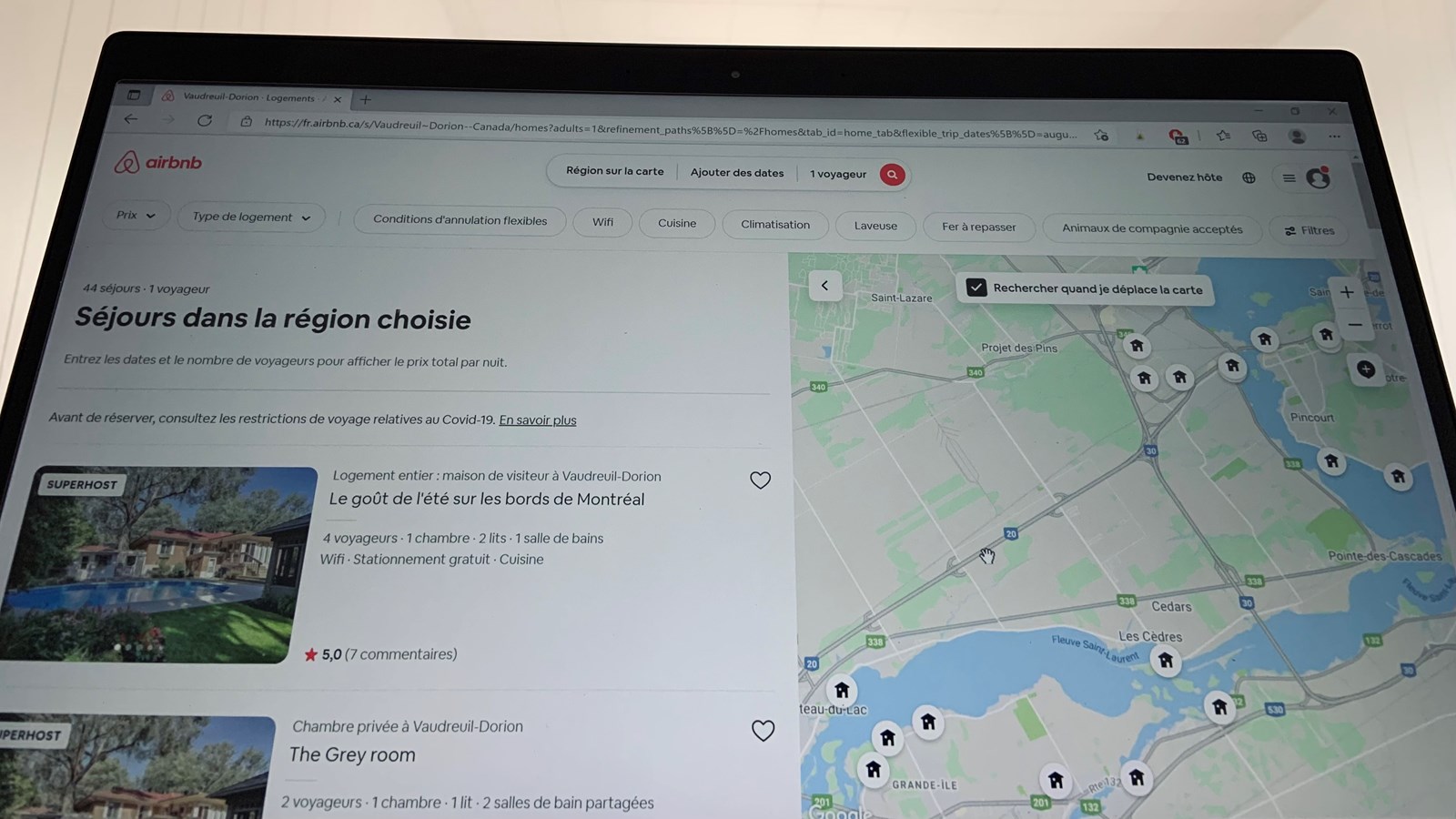 Encore très peu de Airbnb dans la région