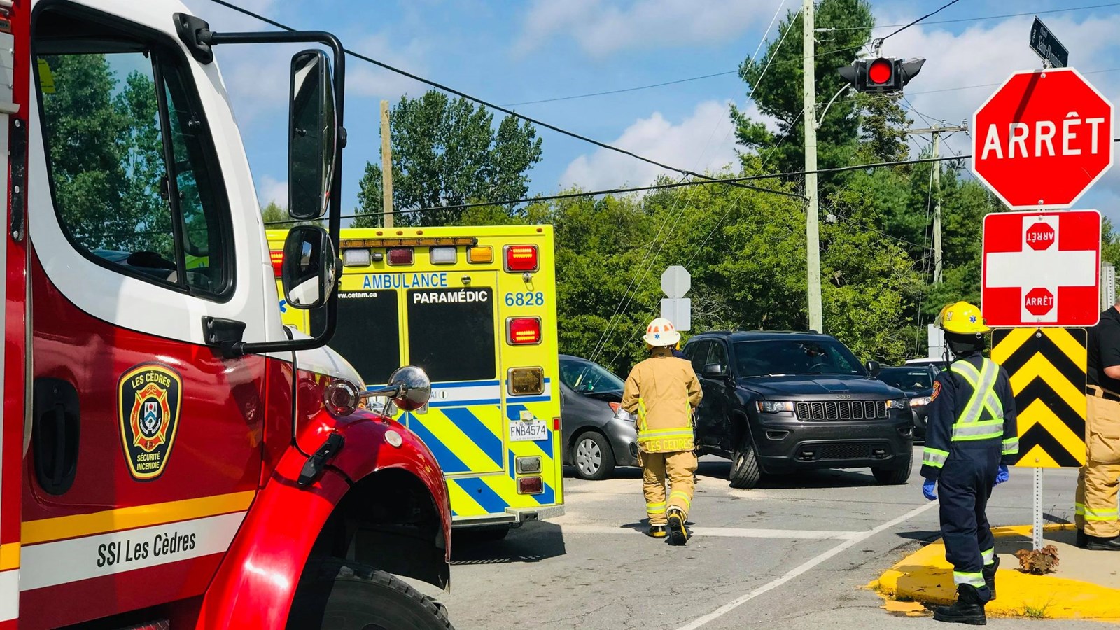 Collision avec blessé aux Cèdres