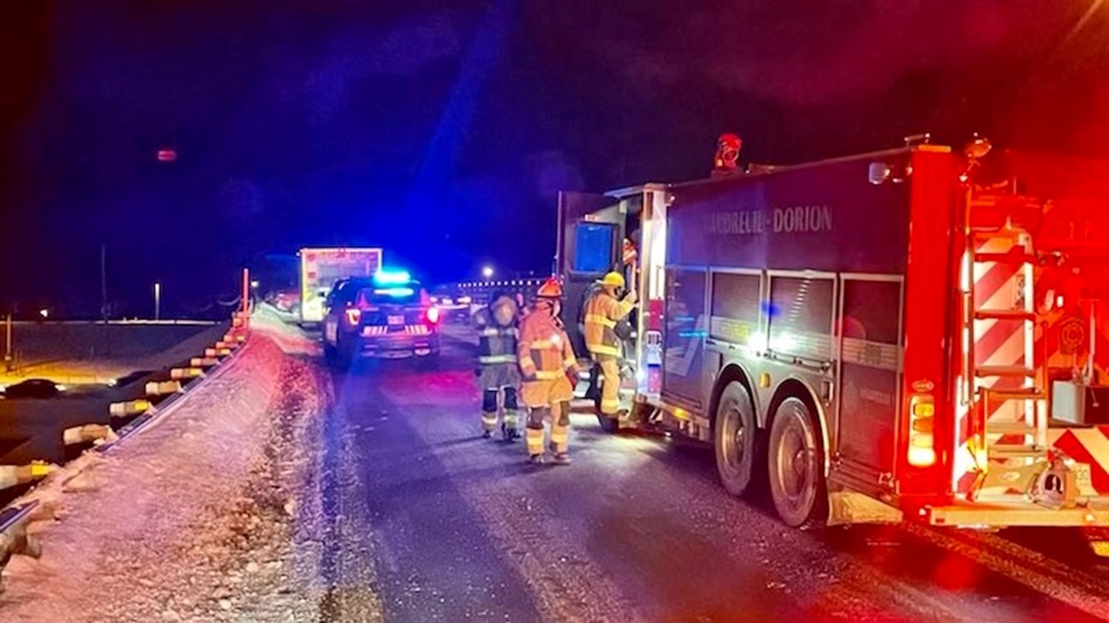 Face-à-face sur le viaduc des Chenaux en fin de journée