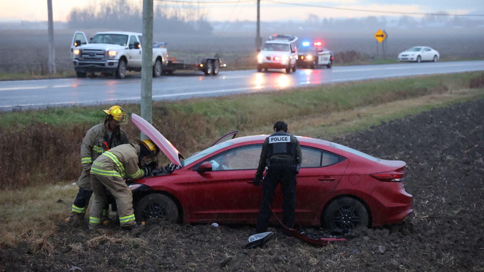 Blessures mineures pour un conducteur impliqué dans une sortie de route
