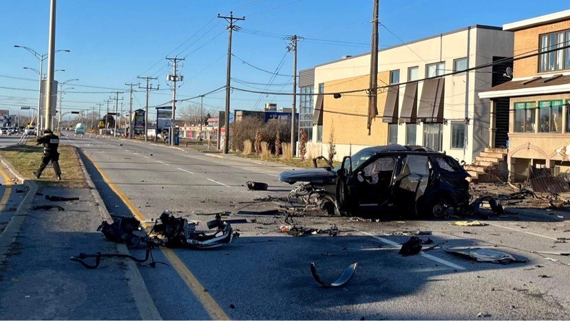Poursuite policière et accident sur le boulevard Harwood