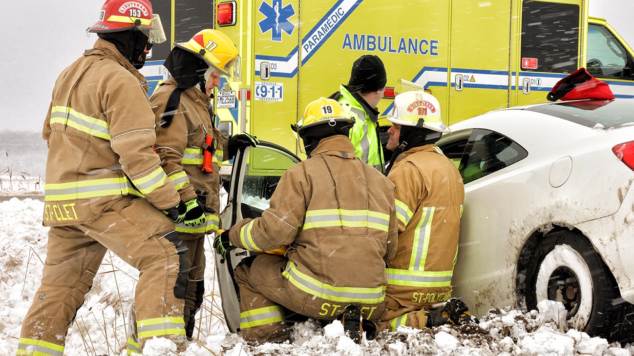 Dérapage sur la route Cité-des-Jeunes à Saint-Clet