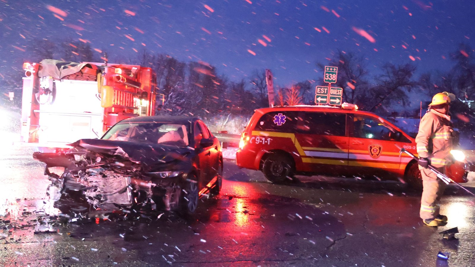 Un pompier en route vers une intervention est victime d'un accident de la route