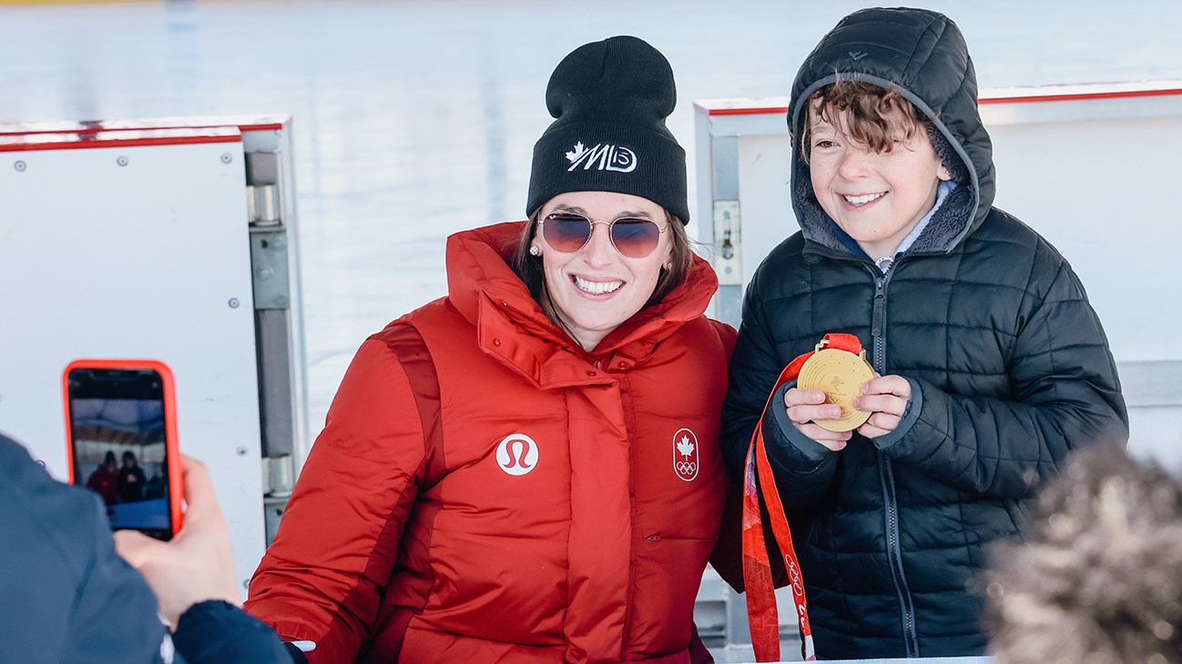 Mélodie Daoust avec Olly Samson, 11ans.
