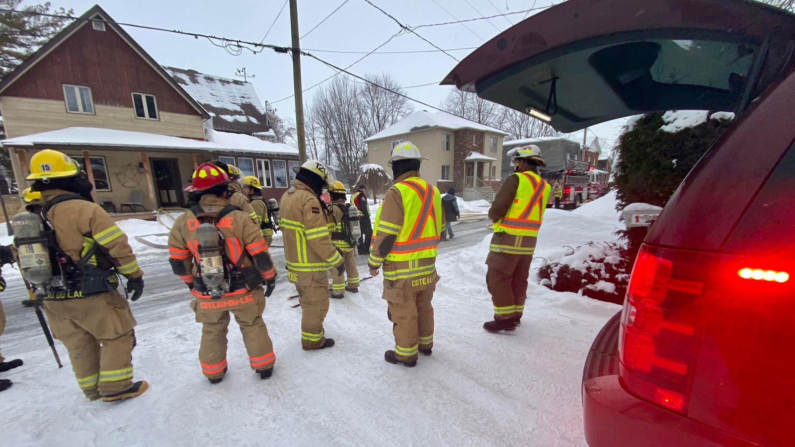 Les pompiers de Salaberry-de-Valleyfield interviennent à Les Coteaux