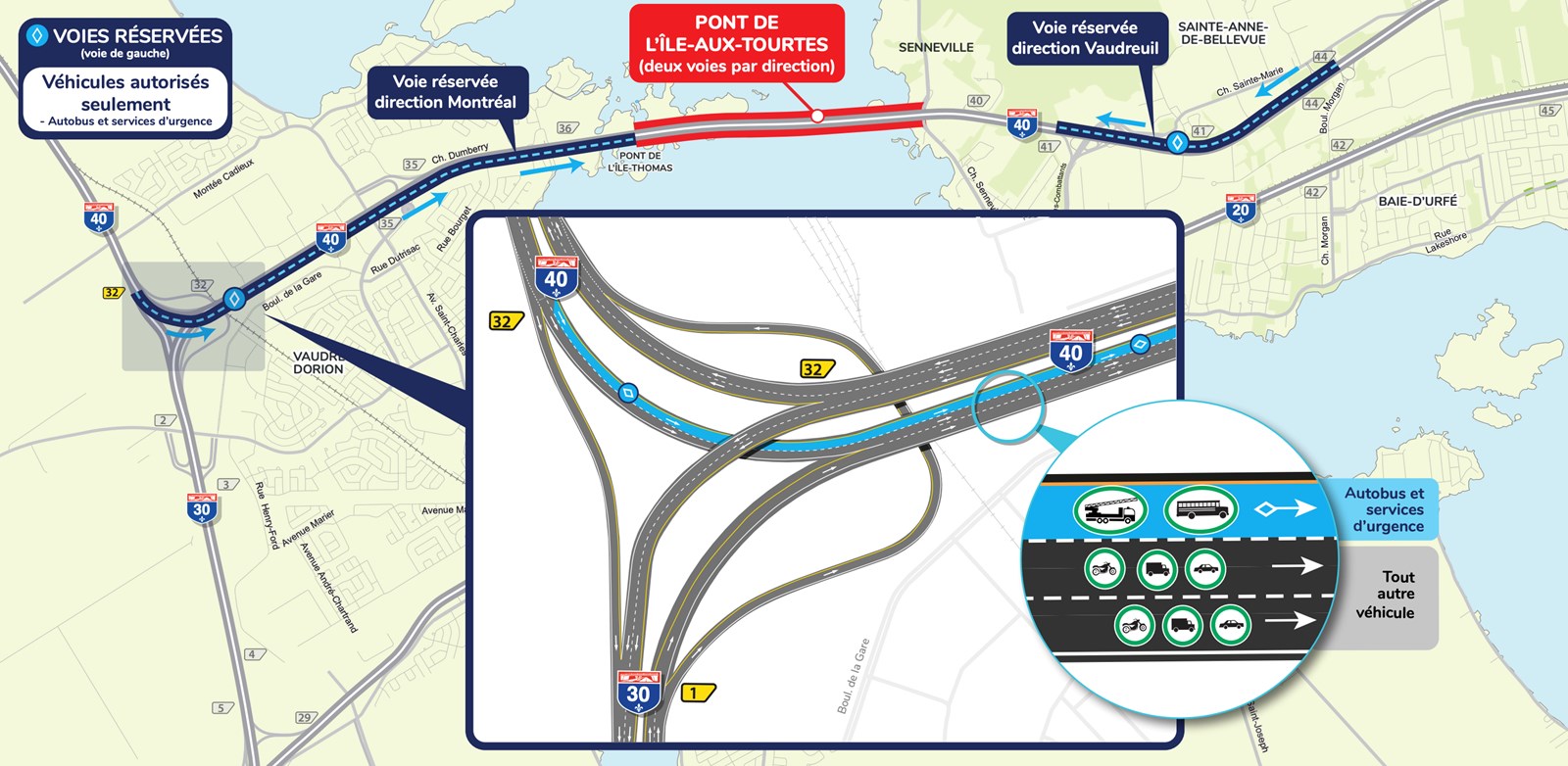 Une autre fin de semaine de fermeture sur l'autoroute 40