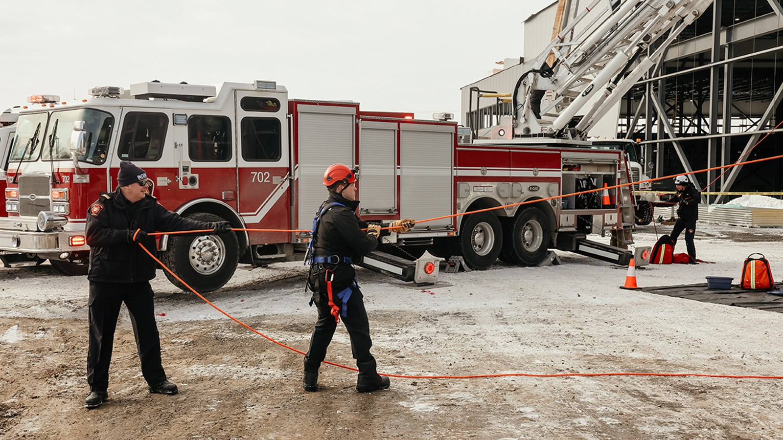 Impressionnant sauvetage en hauteur des pompiers de Salaberry-de-Valleyfield