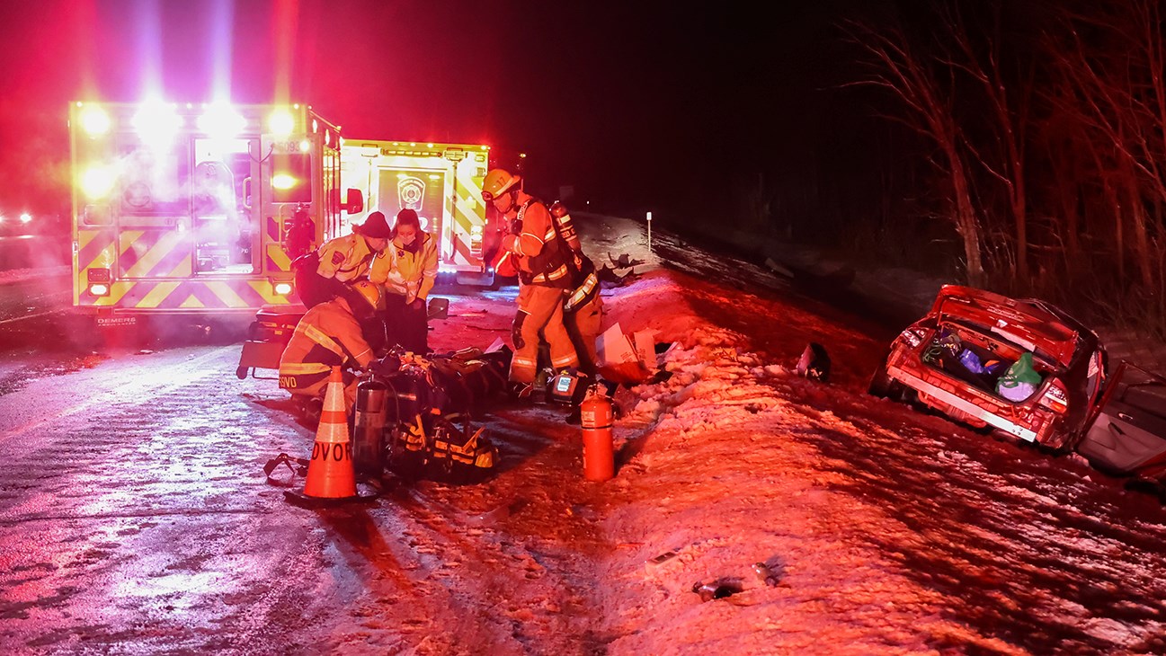 Violente sortie de route à Vaudreuil-Dorion