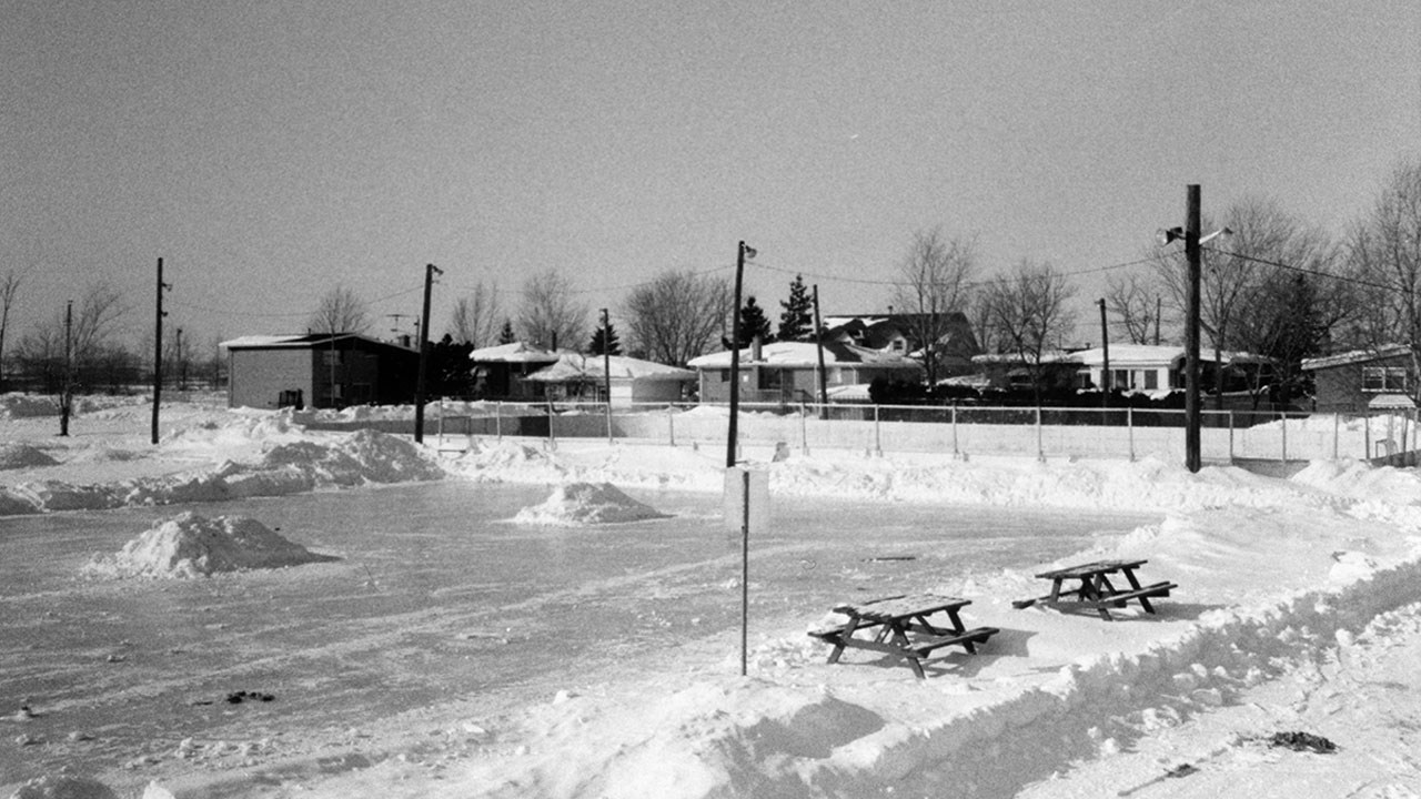 Patinoire du parc Bel-Air à l’hiver 1987.