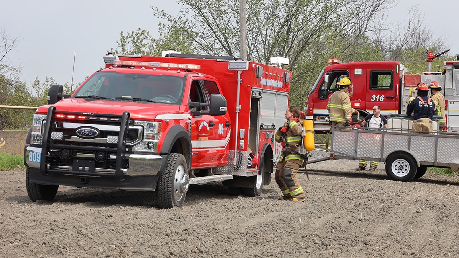 Intervention des pompiers de Salaberry-de-Valleyfield dans la région du Suroît