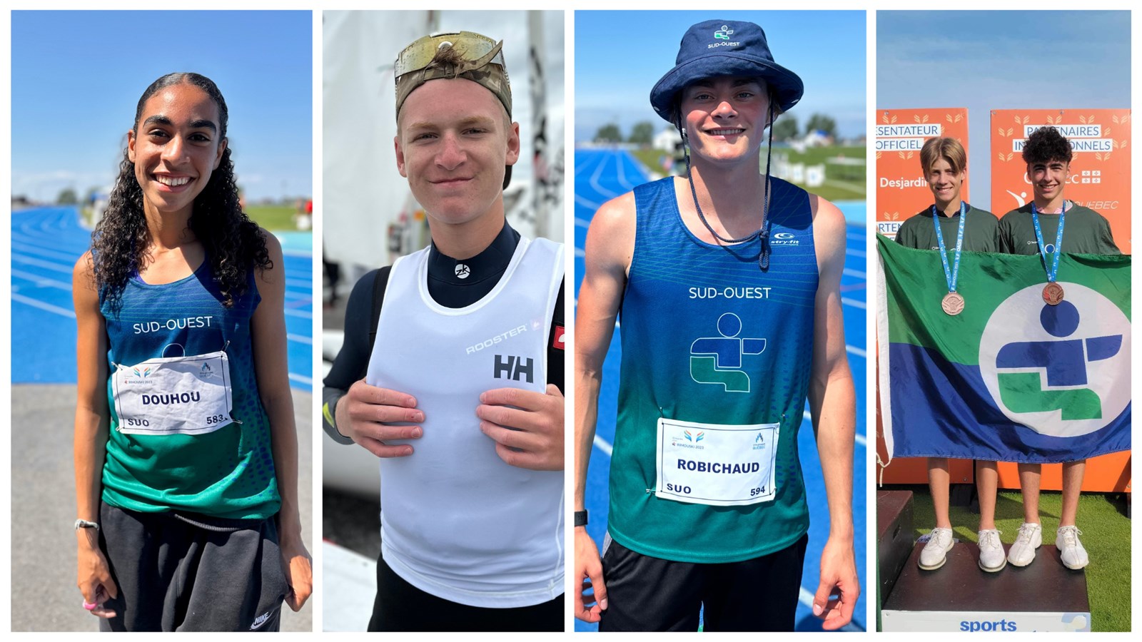 Mia Douhou, Cédrik Dumais, Mathias Robichaud, Kevin Bertrand et Zachary Fedele