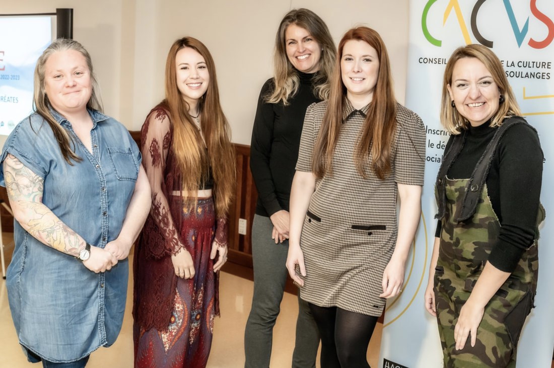 The winners of TRACE 2023-2024 : Maryse Harvey, Estelle Parynzewski, Chantal Bourque, Stéphanie Viens et Émilie Parent