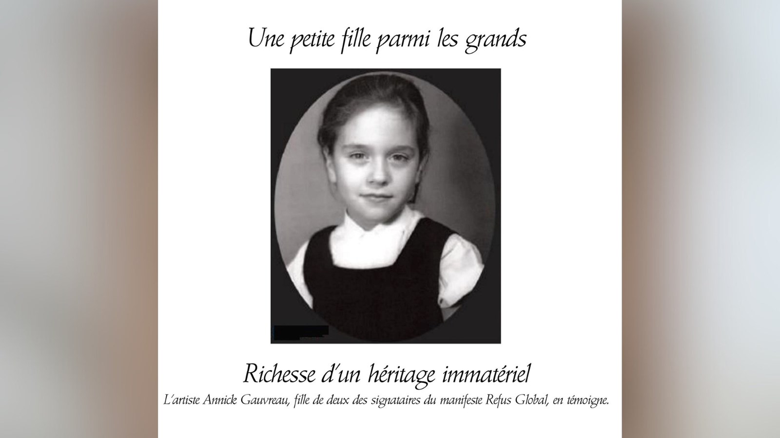 Annick Gauvreau, photo d'enfance et de la conférence
