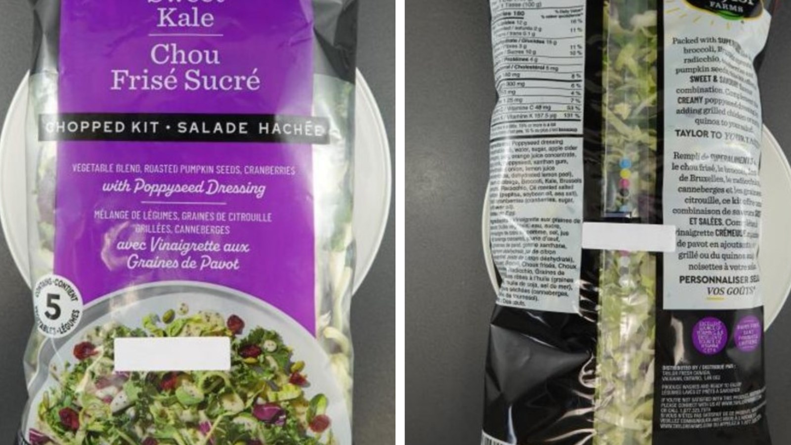 Recall of Taylor Farms kale sold in Quebec