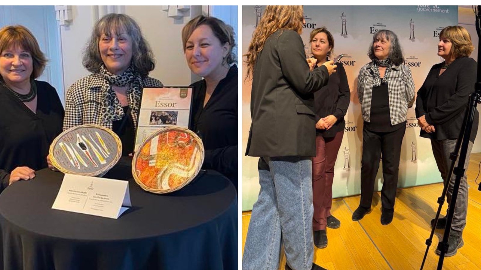 Nancy Lépine, Annick Gauvreau et Chantal Séguin, lors de la remise du prix de reconnaissance Essor Passeur culturel à Québec