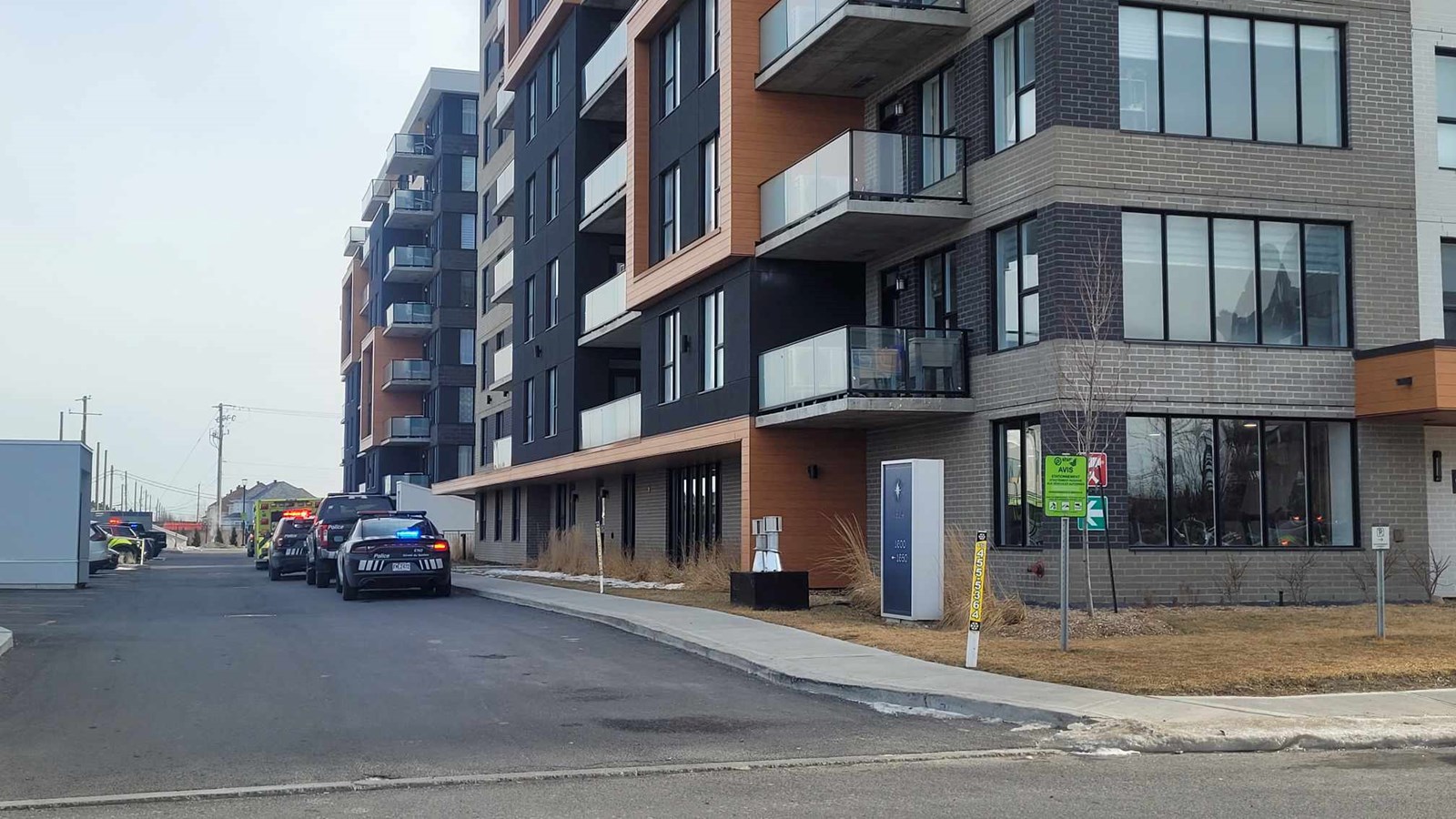 L'agression est survenue au 1600 rue Émile-Bouchard soit dans l'immeuble d'habitation Vela