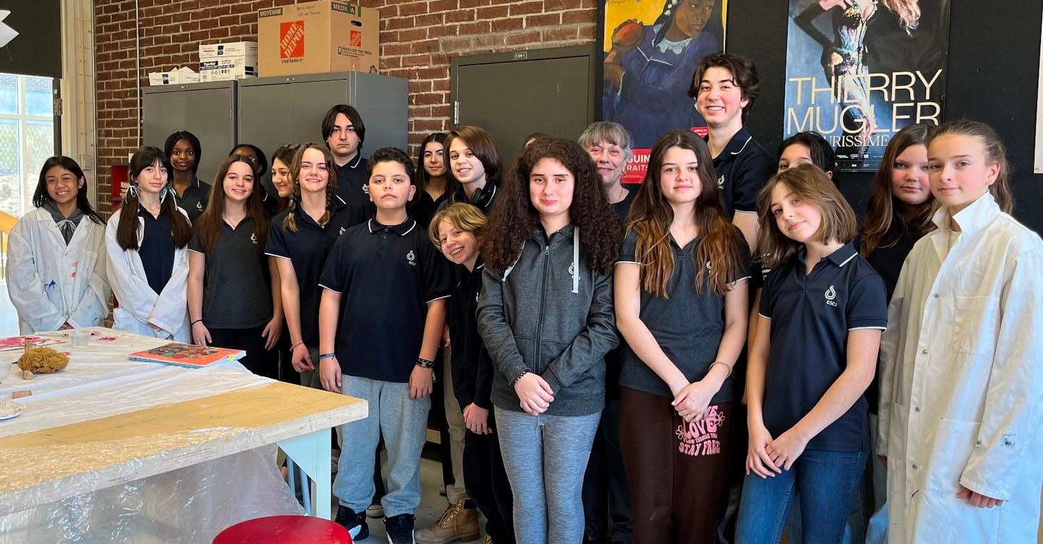 The group of students taking part in the exhibition