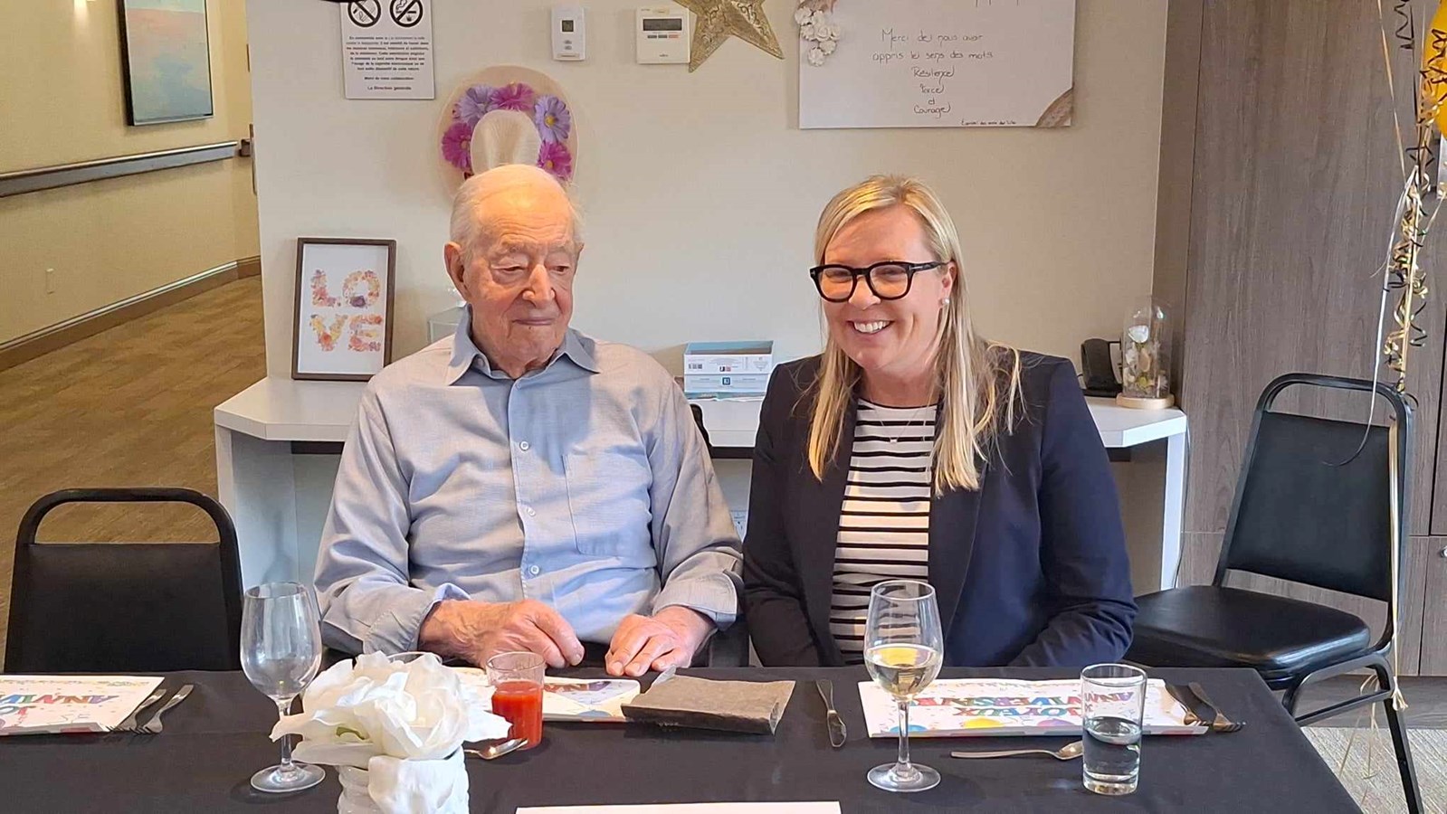 Marie-Claude Nichols celebrates Claude Lalonde's 100th birthday