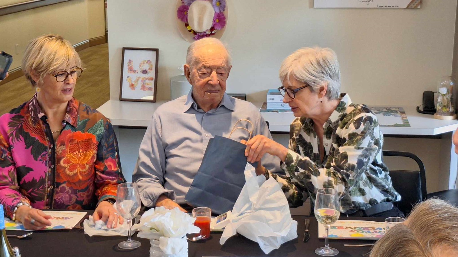 Marie-Claude Nichols celebrates Claude Lalonde's 100th birthday