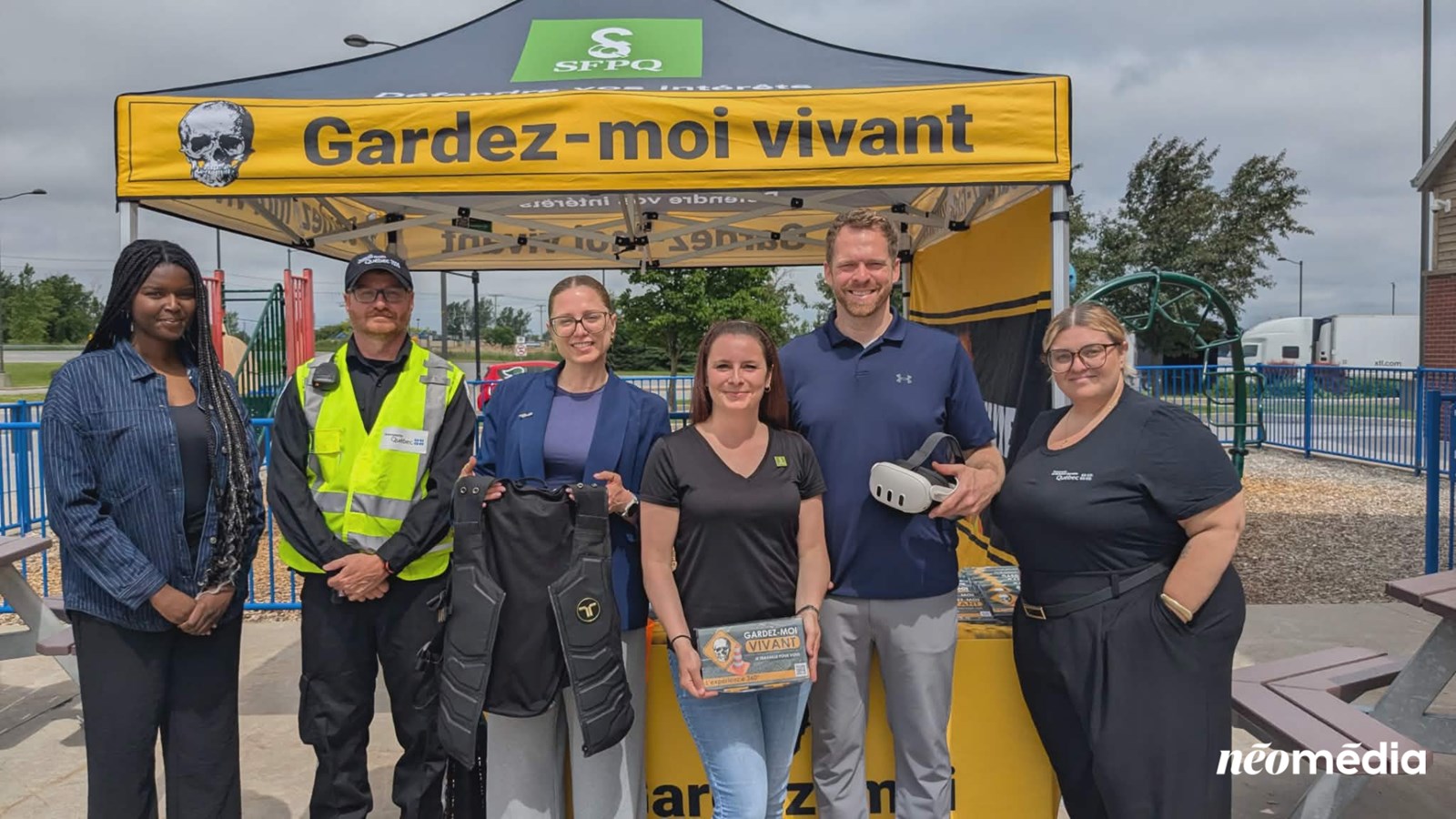 Sur la photo, on retrouve: Ariane-Thérèse Yenga du MTMD, Marc-René Fortier-Turcotte du MTMD, Audrey Vallée du MTMD, Sophie Westman-Vaillancourt et Guillaume Maheux du SFFPQ et Marie-Michelle Pilon du MTMD