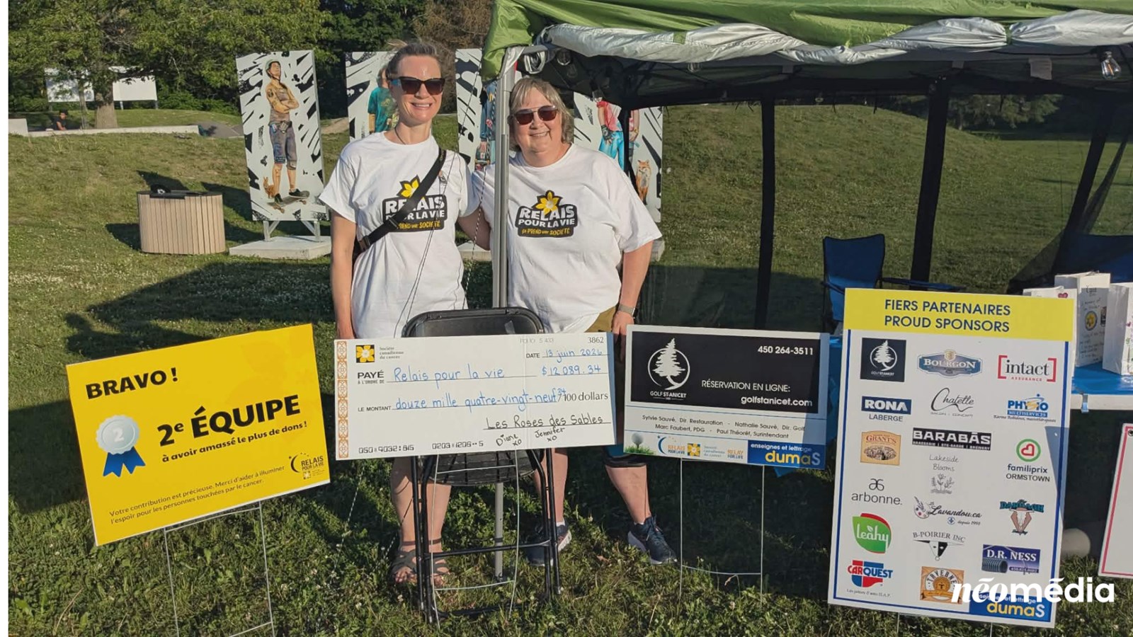 En 2ᵉ place, on retrouvait le duo formé de Diane Lazure et de Jennifer Hocker. Au total, les deux femmes avaient amassé 12 908,34 $