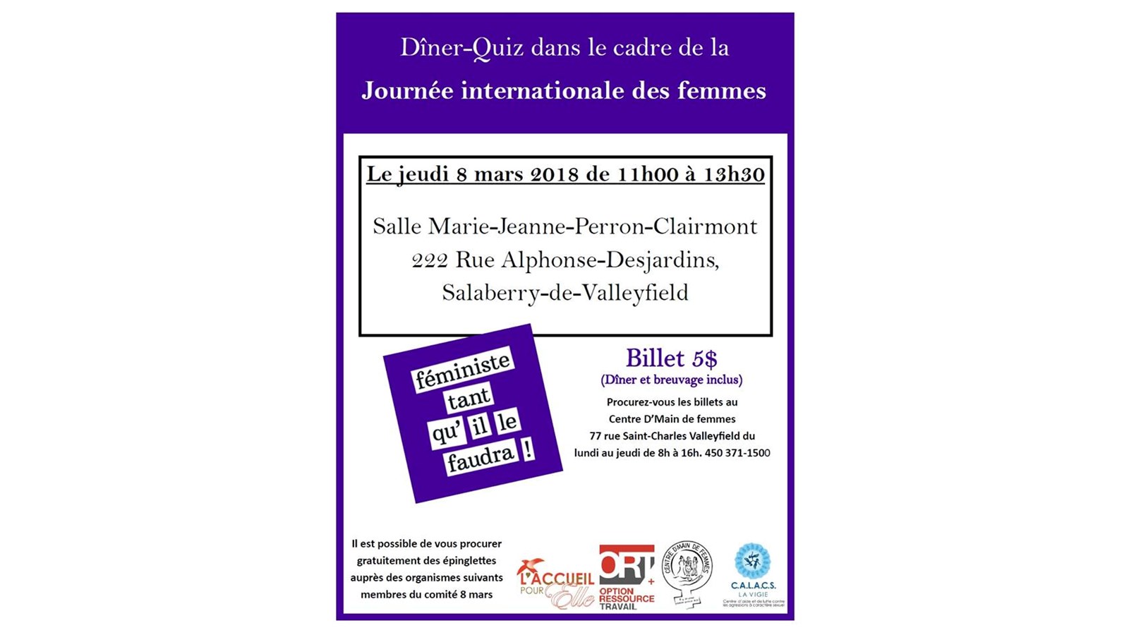 Le Comité 8 mars : Féministe tant qu’il le faudra !