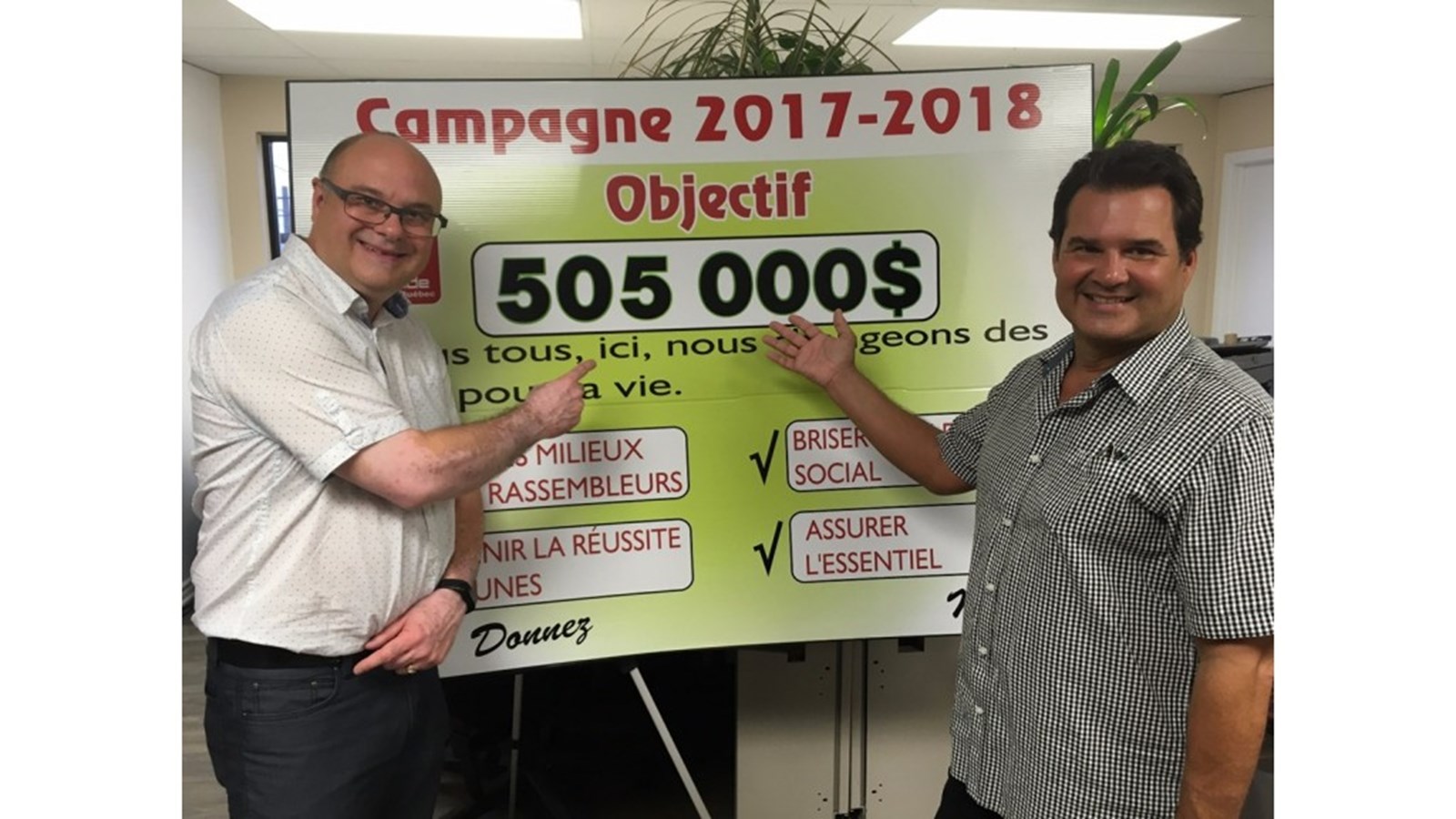 En 2016-2017, Centraide Sud-Ouest a remis des chèques à plusieurs organismes dont : Actions Familles Sainte-Martine/St-Urbain, Bébé Layette (Valleyfield), Café de la Débrouille (Rigaud), Coin du partage de Beauharnois, Popote roulante de Salaberry-de-Valleyfield et Tel-Aide Région du Suroît.