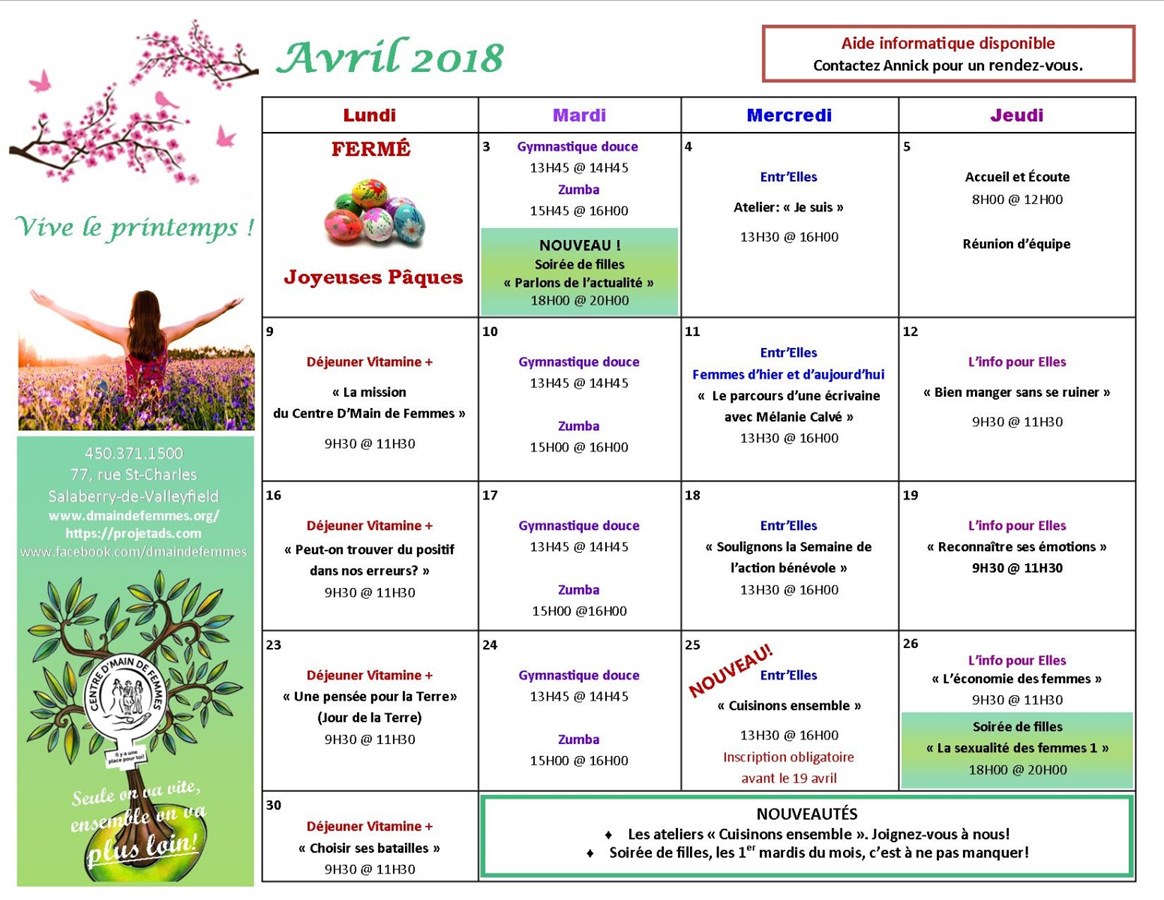 À chaque jour son activité au centre D'Main de Femmes