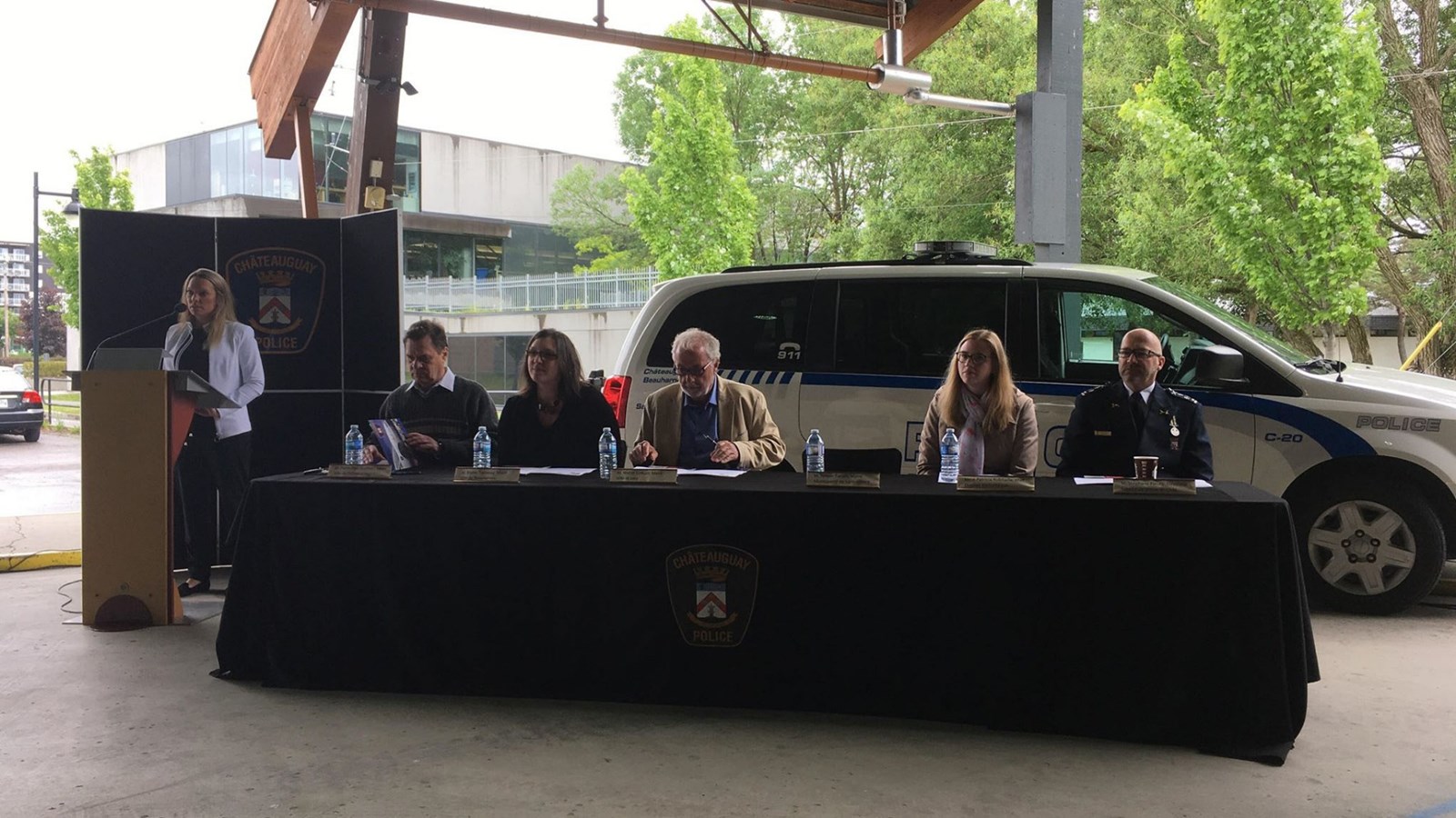 La conférence de presse annonçant le retour de la patrouille à vélo se tenait à Châteauguay, le mardi 5 mai dernier. 