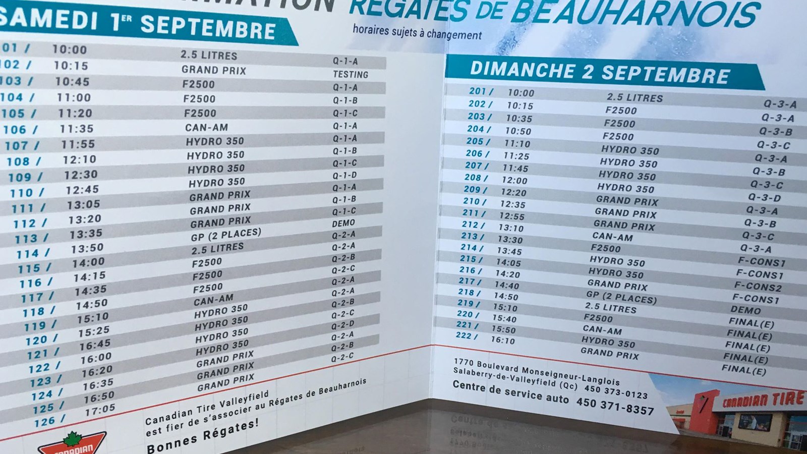 Le programme des courses pour la fin de semaine est bien chargé.