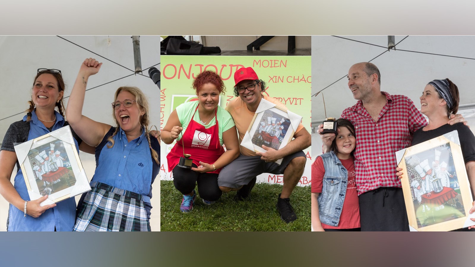 Le Collège Bourget, Latifa Menouar et Patate & Persil ont remporté la Louche d'Or dans leur catégorie respective comme organisme, individu et professionnel.