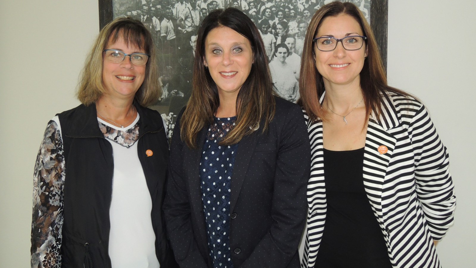 Julie Gervais du STTPEM – CSN, Nancy Laplante vice-présidente pour le CCM – CSN et Julie Vaillancourt du STTPEM – CSN.