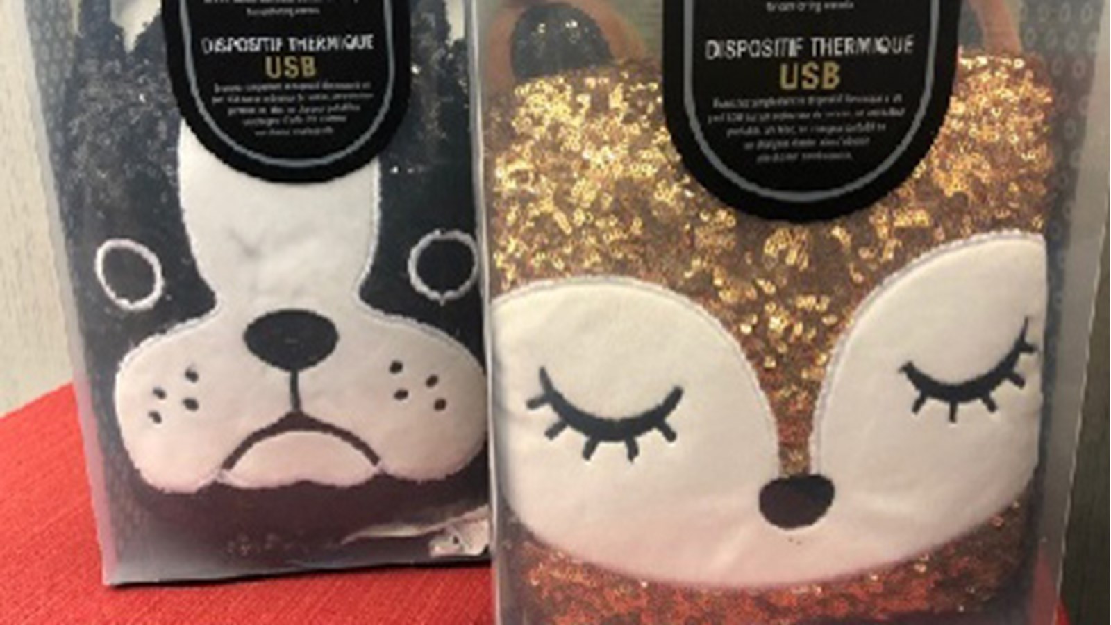Rappel de coussins chauffants USB à l'effigie d'animaux