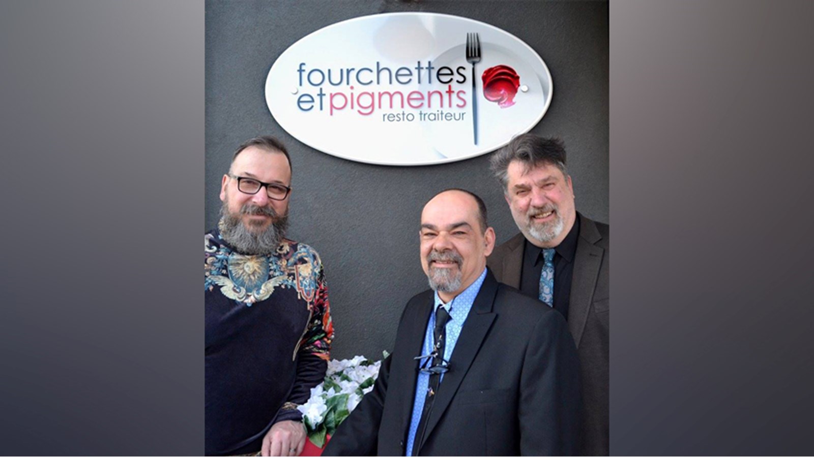 Les trois copropriétaires du nouveau restaurant Fourchettes et Pigments du 22, rue du Marché à Salaberry-de-Valleyfield, de gauche à droite, Ovila David Huard, Sylvain Gauthier et Dominique Carrière.