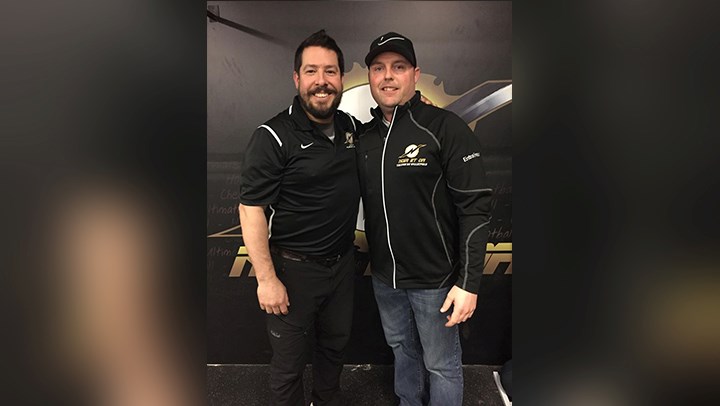 Mathieu Lapierre, nouvel adjoint et Patrick Nadeau, entraîneur-chef du Football Noir et Or