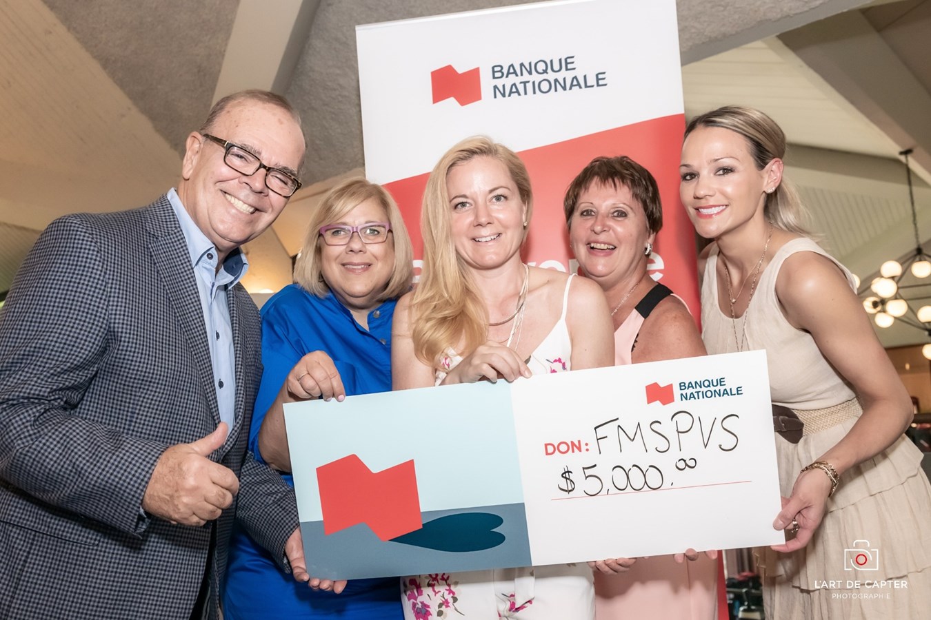 Présentatrice du tournoi la Banque nationale a remis 5 000 $ à la Fondation de la MSPVS.