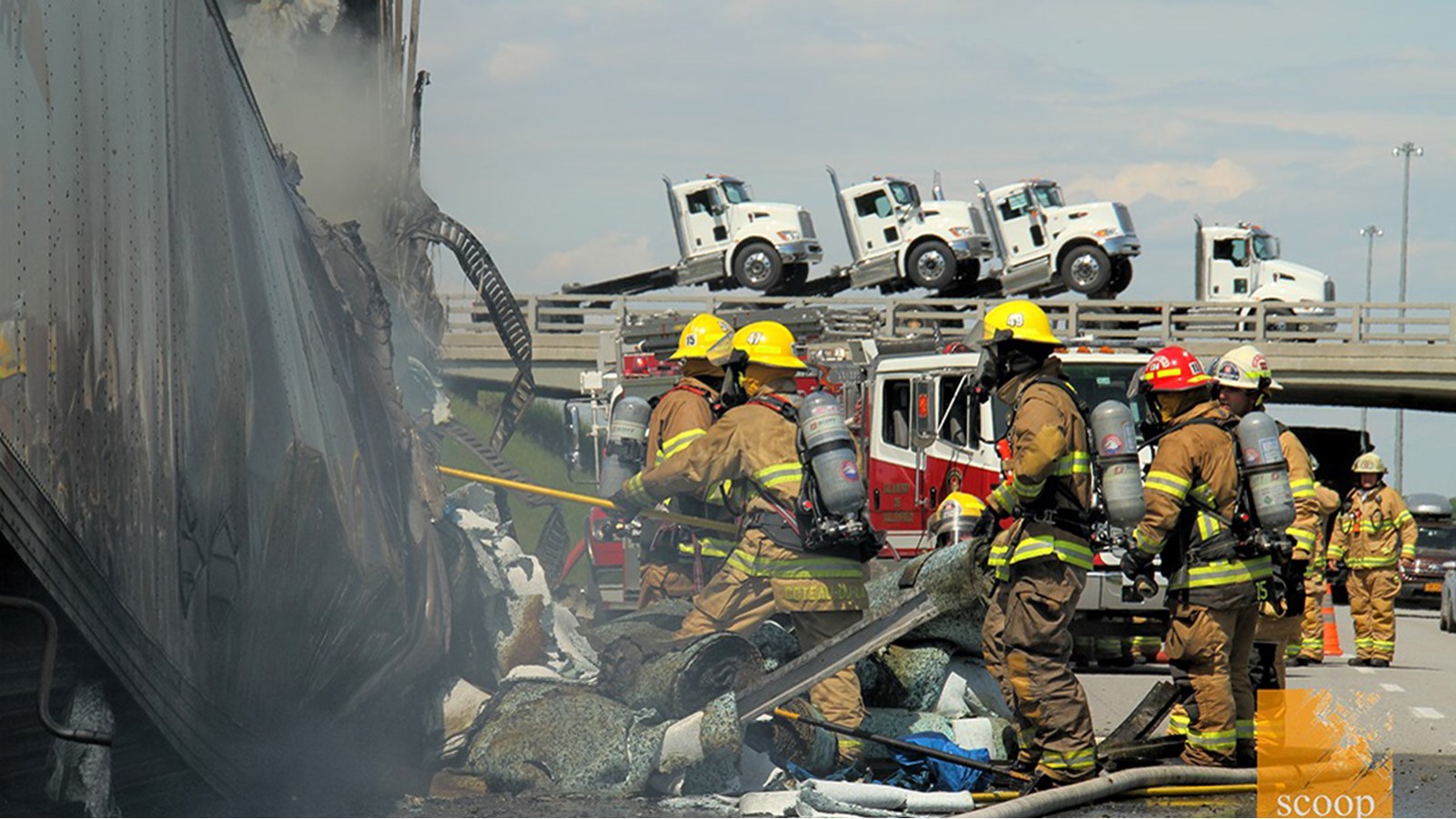 Congestion importante sur l'autoroute 20 à la suite d'un incendie